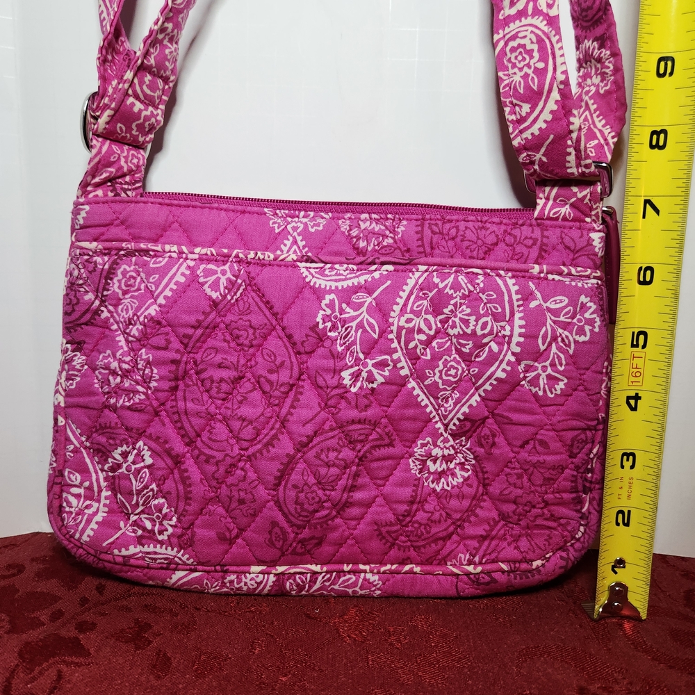 VERA BRADLEY CROSSBODY “STAMPED PAISLEY”PINK Bag - Picture 3 of 6